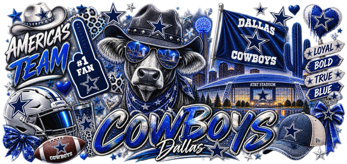 Blue and White Cow