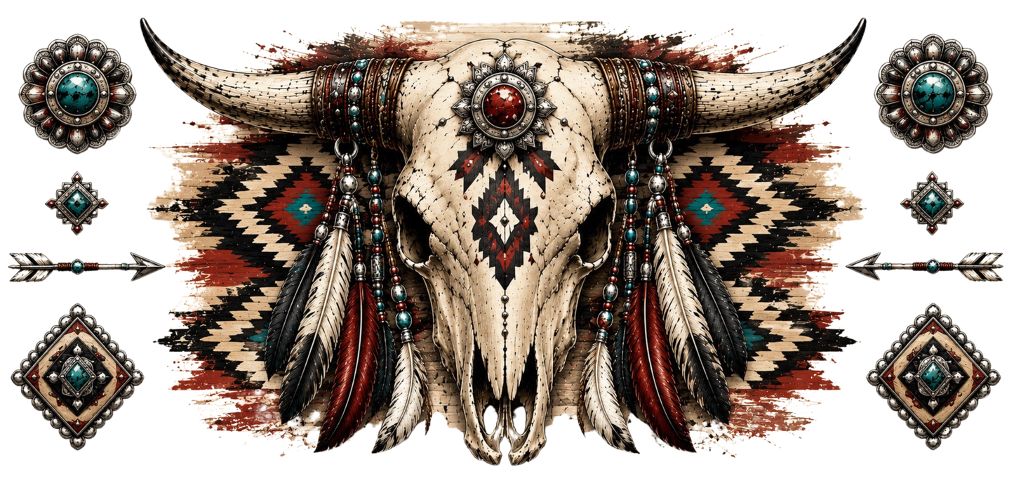 Boho Western Bull Skull