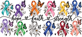 Cancer several ribbons- Hope Faith Strenght