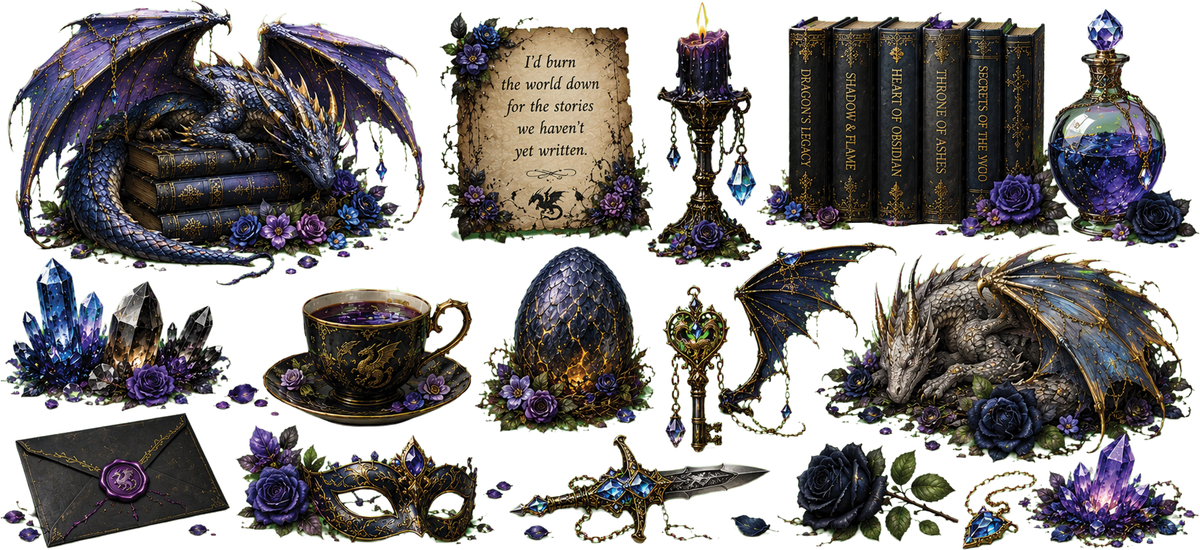 Dark book with purple