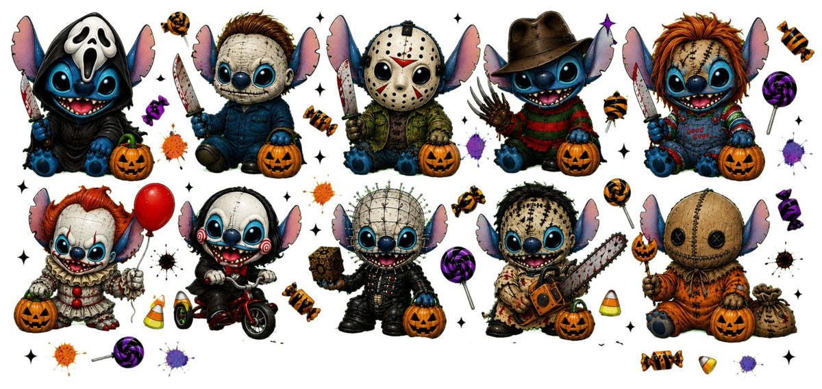Halloween Monster Pumpkin and Chainsaw