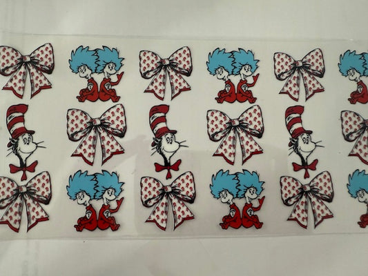 Dr Seuss red and white  Bow