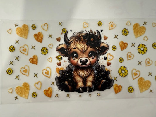 Miniature cow - Yellow Hearts and Flowers