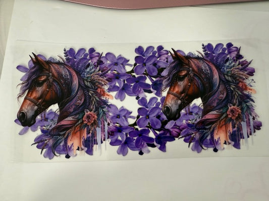 Horse - Purple  flowers