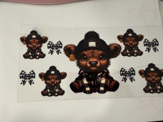 Miniature cow - Black checkers and beanies 2