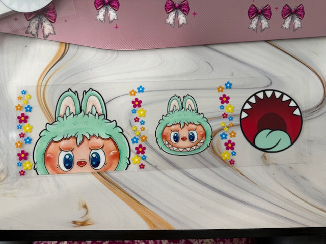 Teal Labubu - Anger Mug with Big Mouth set