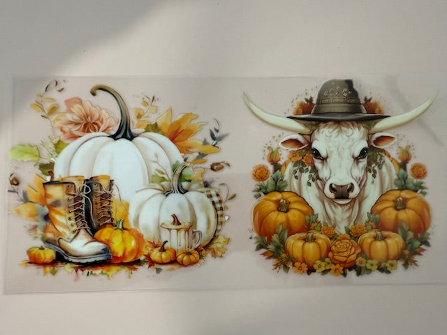 Fall Cow - Boots and Pumpkin 2
