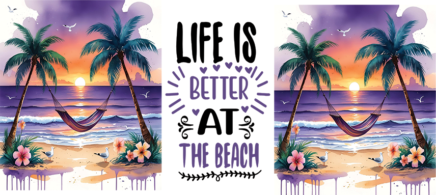 Life is better on beach Purple