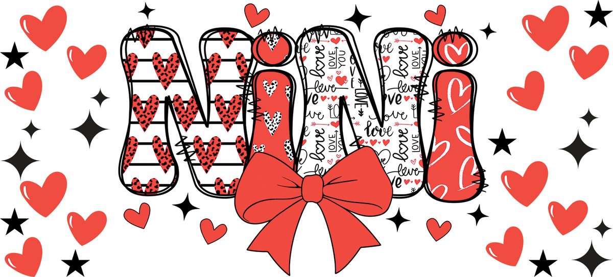 Nini Red Bow and black stars