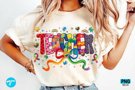 Autism-Teacher-Coquette 001 - DTF Print