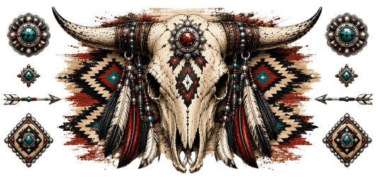 Boho Western Bull Skull