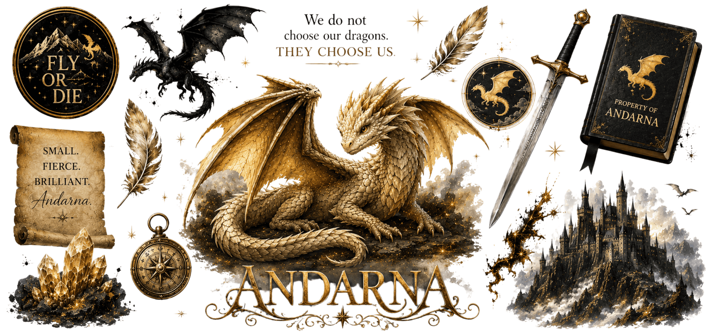 Brown Dragon with Book