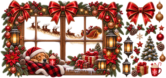 Christmas Ribbon Dog