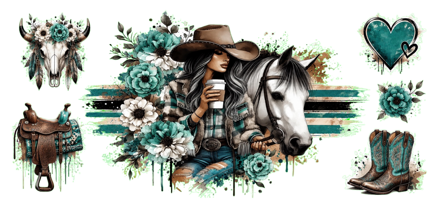 Cowgirl & Horse Tumbler