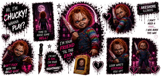 Doll Horror PinkRed