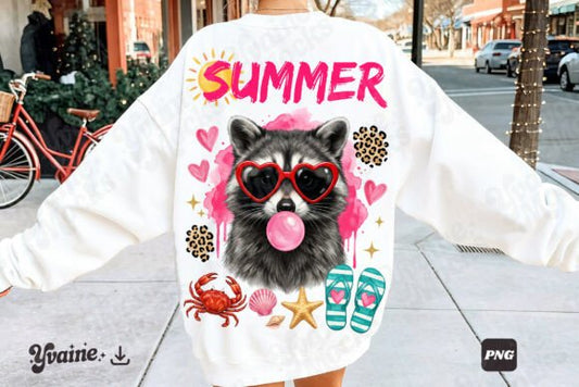Funny Raccoon Summer