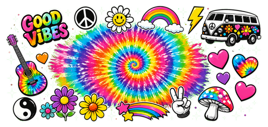 Good vibes star rainbow