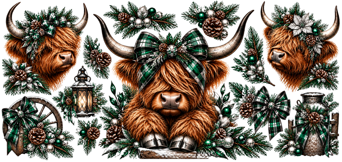 Green Christmas Cow