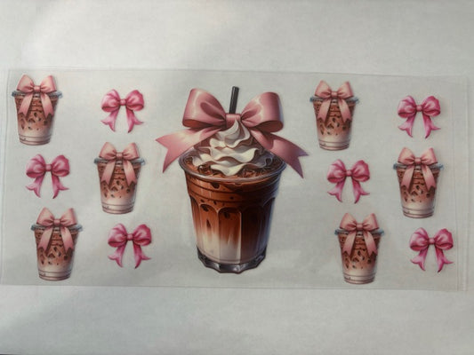 Iced coffee with bows