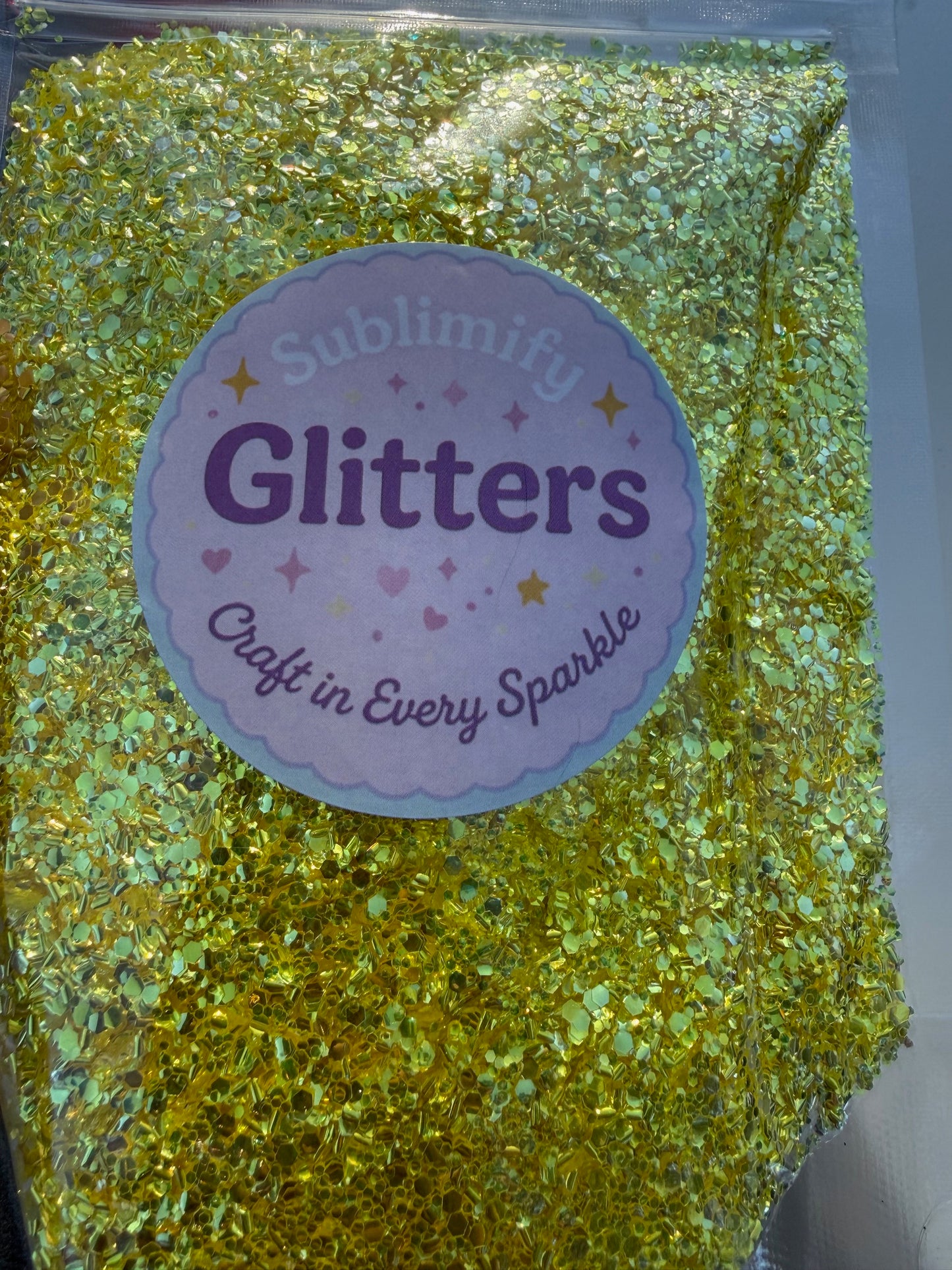 4 oz Glitter  - Lemon Drop Bubble Glitter