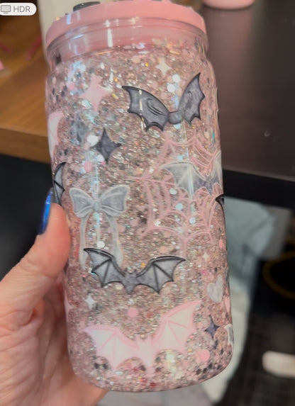 16oz  Glass Snow Globe cups