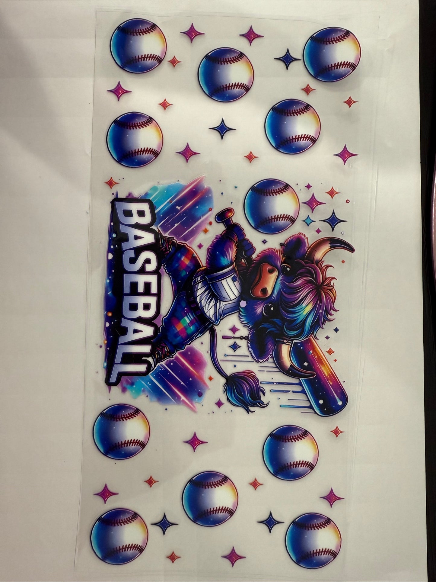 Cow and Purple Baseball