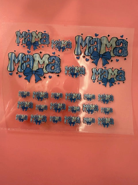 Mama Blue Bow  Keychain 2