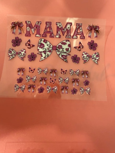 Mama Pink Bow  Keychain