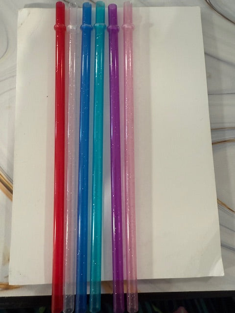 Glitter Reusable Straws Plastic