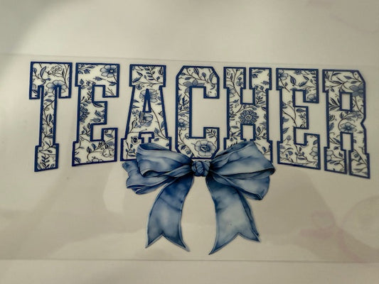 Teacher blue bow