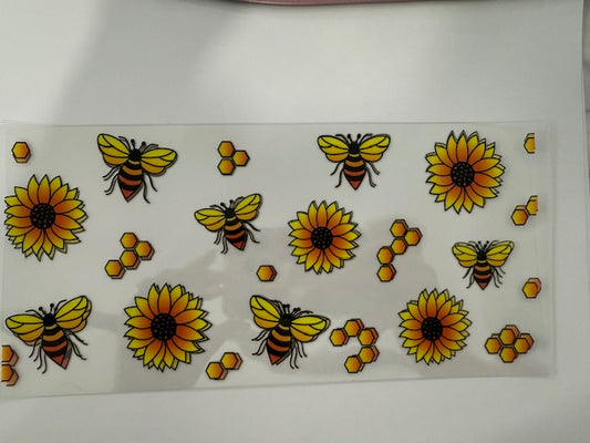 Bees pattern and sunflower 2