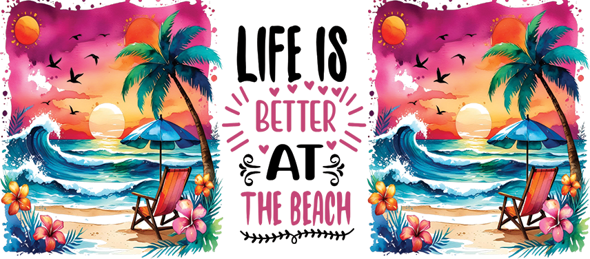 Life is better on beach Pink