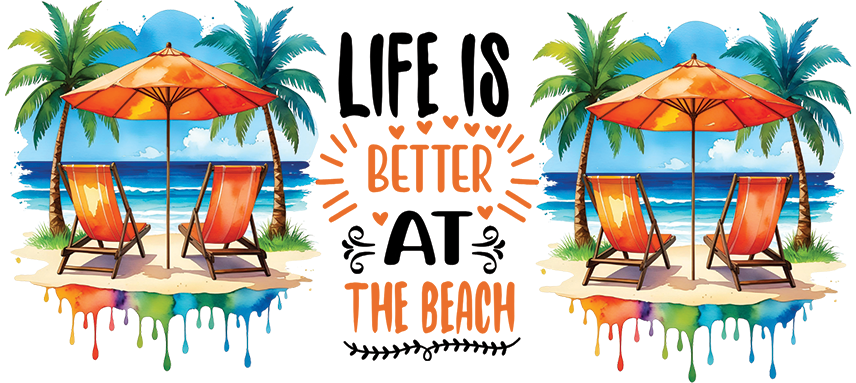 Life is better on beach orange
