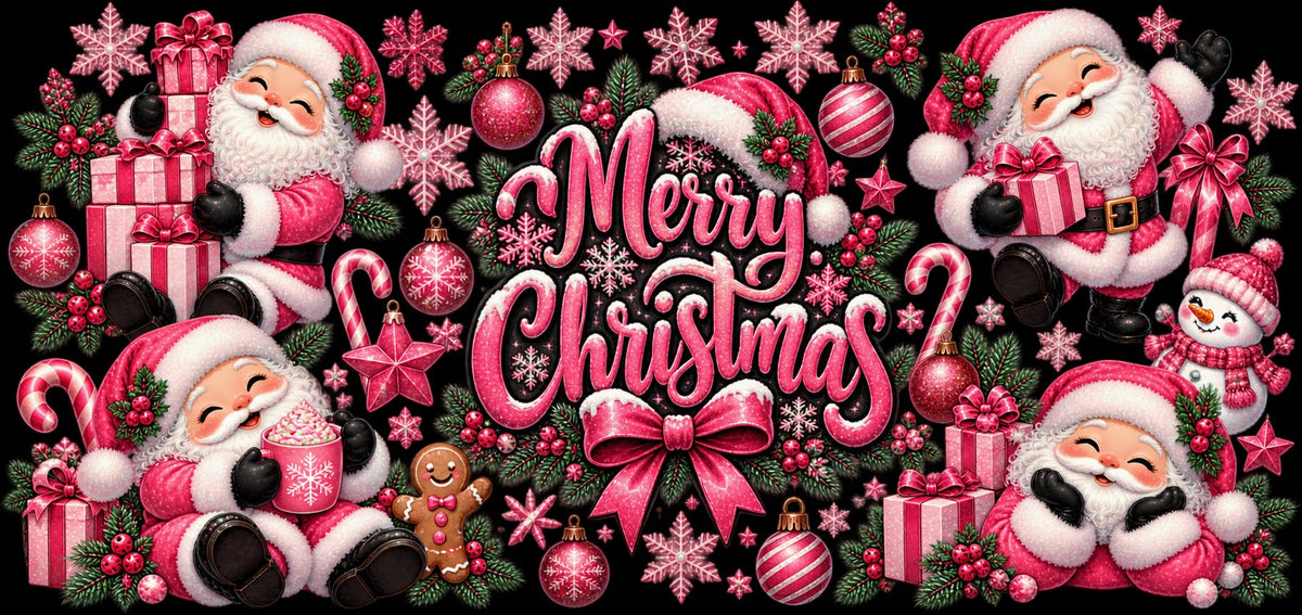 Merry Christmas Pink Santa