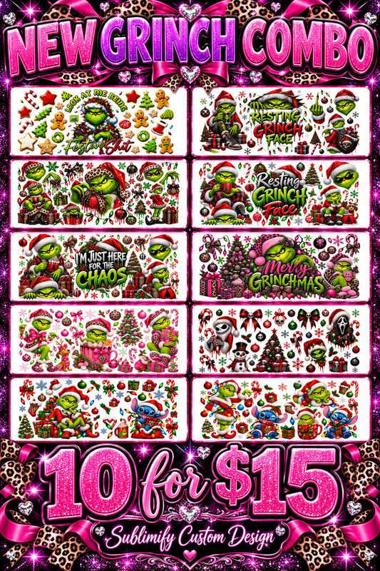 Grinch UV DTF Wrap Combo – 10 for $15