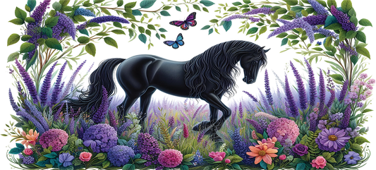 Purple flower horse