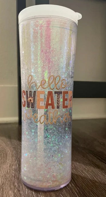 20 oz Flip Top Water Bottles Snow Globe