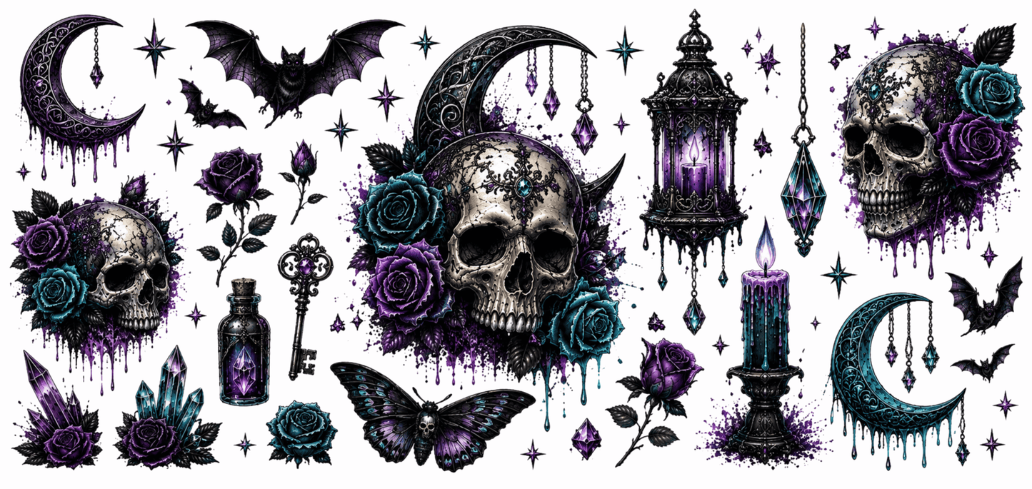 Skull Moon and Bat