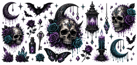 Skull Moon and Bat