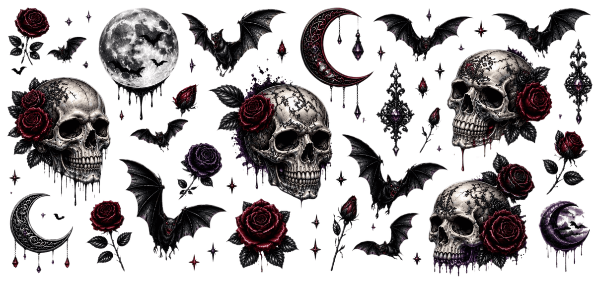 Skull and Black Bat