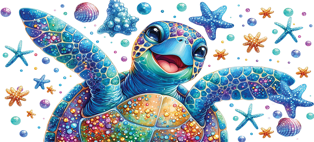 Undersea turtle Glass