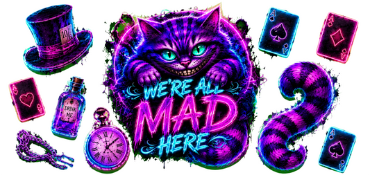We're All Mad Here purple cat