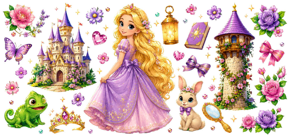 Yellow Hair Purple Gown princess