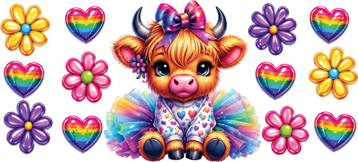 colorful cow hearts