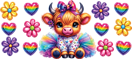 colorful cow hearts