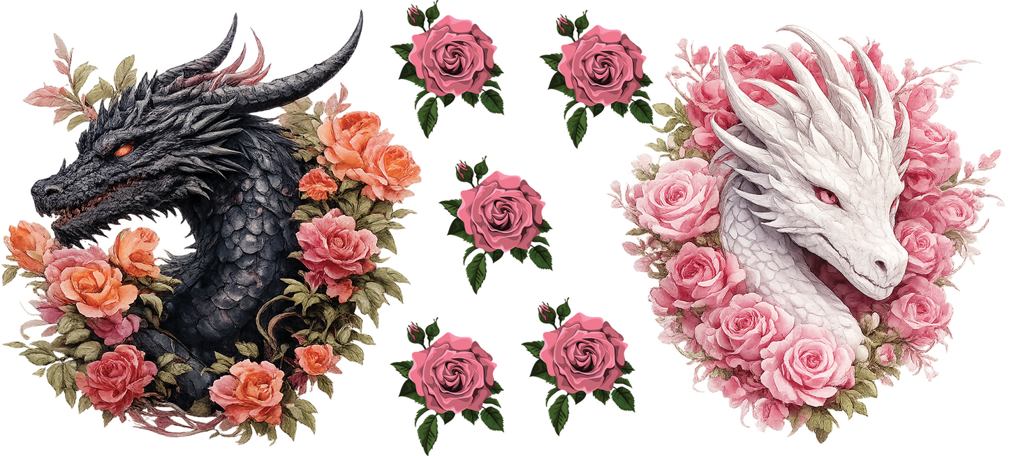 dragon with flowers