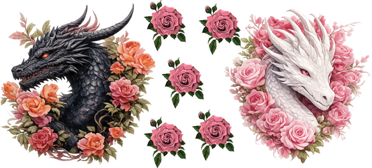 dragon with flowers