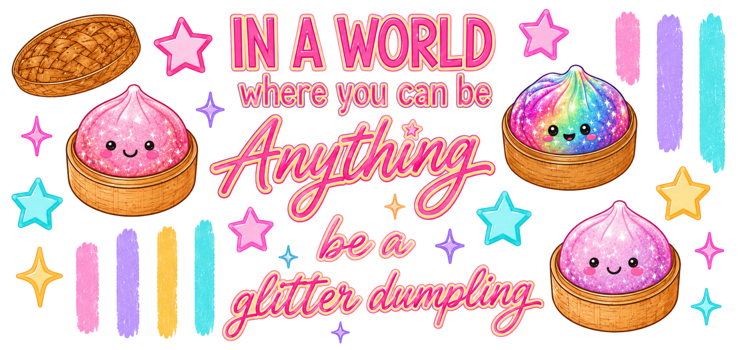 In a world where you can be anything be a glitter dumpling