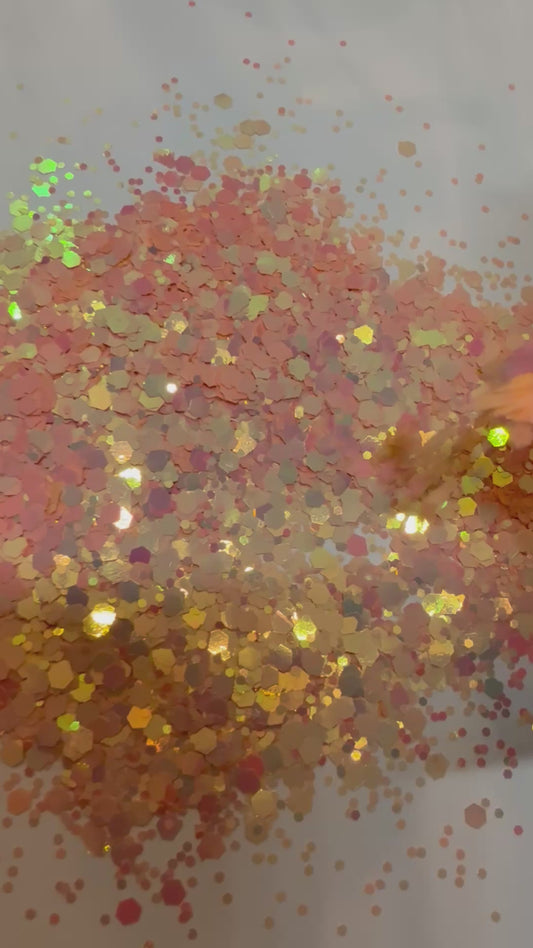 4 oz Glitter  -Peach Ember- Chameleon