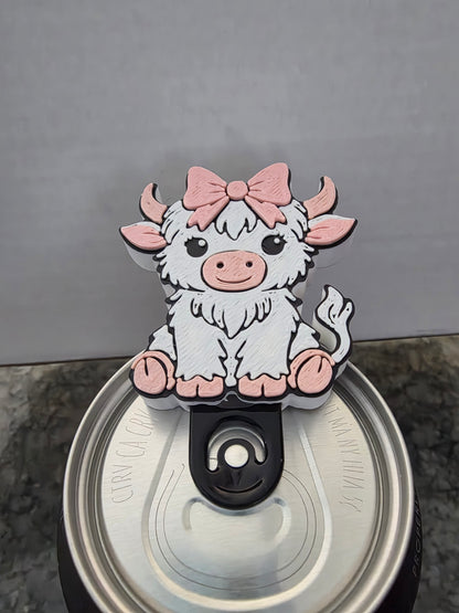 3d Pink and white cow can opener
